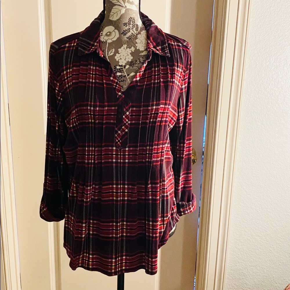 Plaid pullover top